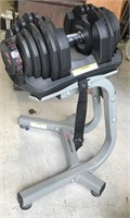BOWFLEX STAND AND 1 ADJUSTABLE DUMBELL