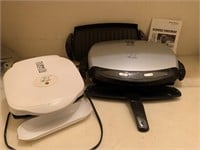 Two George foreman grill machines, one large and