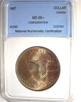 1967 Dollar NNC MS66+ Confederation