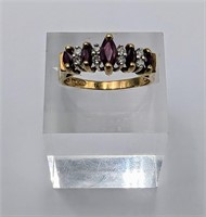 14k Diamond & Burmese Ruby Ring
