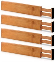 NEW - Bamboo 4-Pack Adjustable Drawer Dividers -