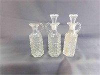 (2) Wexford Glass Diamond Pattern Vinegar and