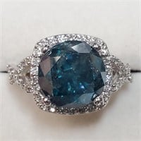 $36230 14K  Blue Diamond(4.94ct) Diamond(0.4ct) Ri