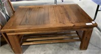 LARGE COFFEE TABLE WITH LOWER SLATTED SHELF
