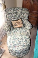 Matching Upholstered Chair and Ottoman