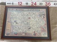 Historical Map of the State of Iowa Framed Print