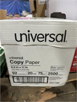 2500 sheets of copy paper 8.5 x11"