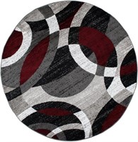 Rugshop Abstract Circles, Round Rug 6' 6"