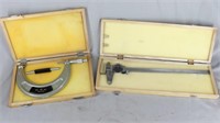 15.5" Caliper in Case & Chuan Brand Micrometer