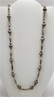 24" Silver Indian Bead Necklace