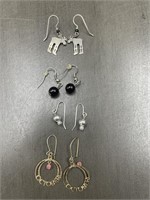 4 PIECE FASHION EARRING LOT - ALL FISH HOOK