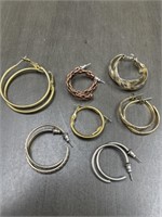 7 PIECE HOOP EARRING LOT