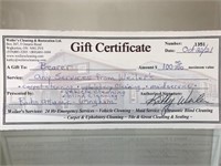 $100 Certificate Weiler's Cleaning & Restoration