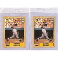 (5)1987 Topps Barry Bonds Rookies