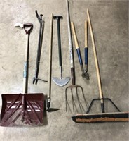 Selection of Yard Tools Including