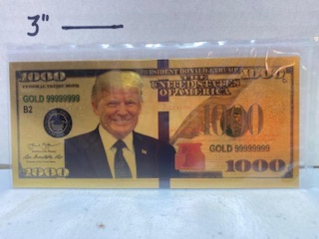 "Donald Trump" Gold $1000 Bill