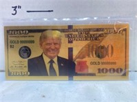 "Donald Trump" Gold $1000 Bill