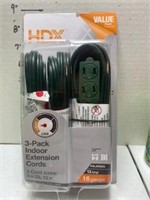 3 Pk of Indoor Extension Cords