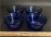 (4)CUSTARD CUPS-BLUE