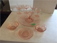 Pink depression dishes