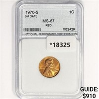 1970-S Lincoln Memorial Cent NNC MS67 RED