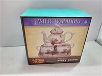NEW Easter Traditions Ceramic BunnyTeaset