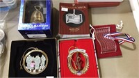 4 collector tree ornaments, all in boxes,