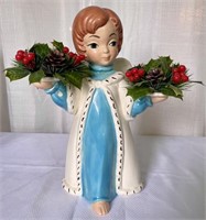 13" Vintage Christmas Angel Double Candle Holder