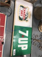 3- Canada Dry 7-up Plexiglass panel, 28" x 10.5"