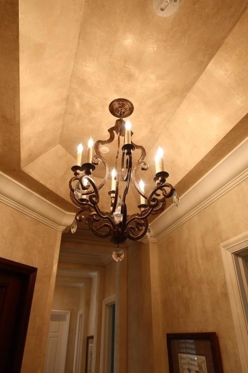 Wrought Iron/Crystal Chandelier