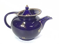 Hall Cobalt Blue Teapot w/ Gilt Rose Designs