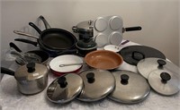 Assorted pots, Pans & lids