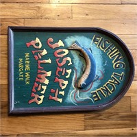 Fishing Tackle Painted Wooden Sign