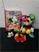 Vintage Mickey Mouse cookbook and toys
