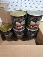 Five cans of food