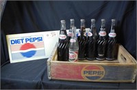 Pepsi Crate, vintage bottle & signage