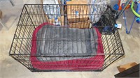 metal pet cage, with bet bed inside
