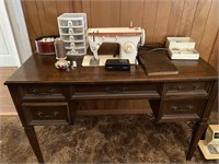 Singer Sewing Machine & Cabinet w/Contents