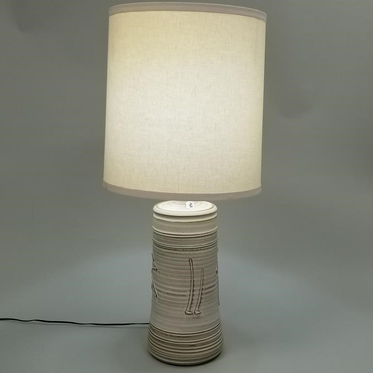 Bob Kinzie for Affiliated Craftsmen pottery lamp -