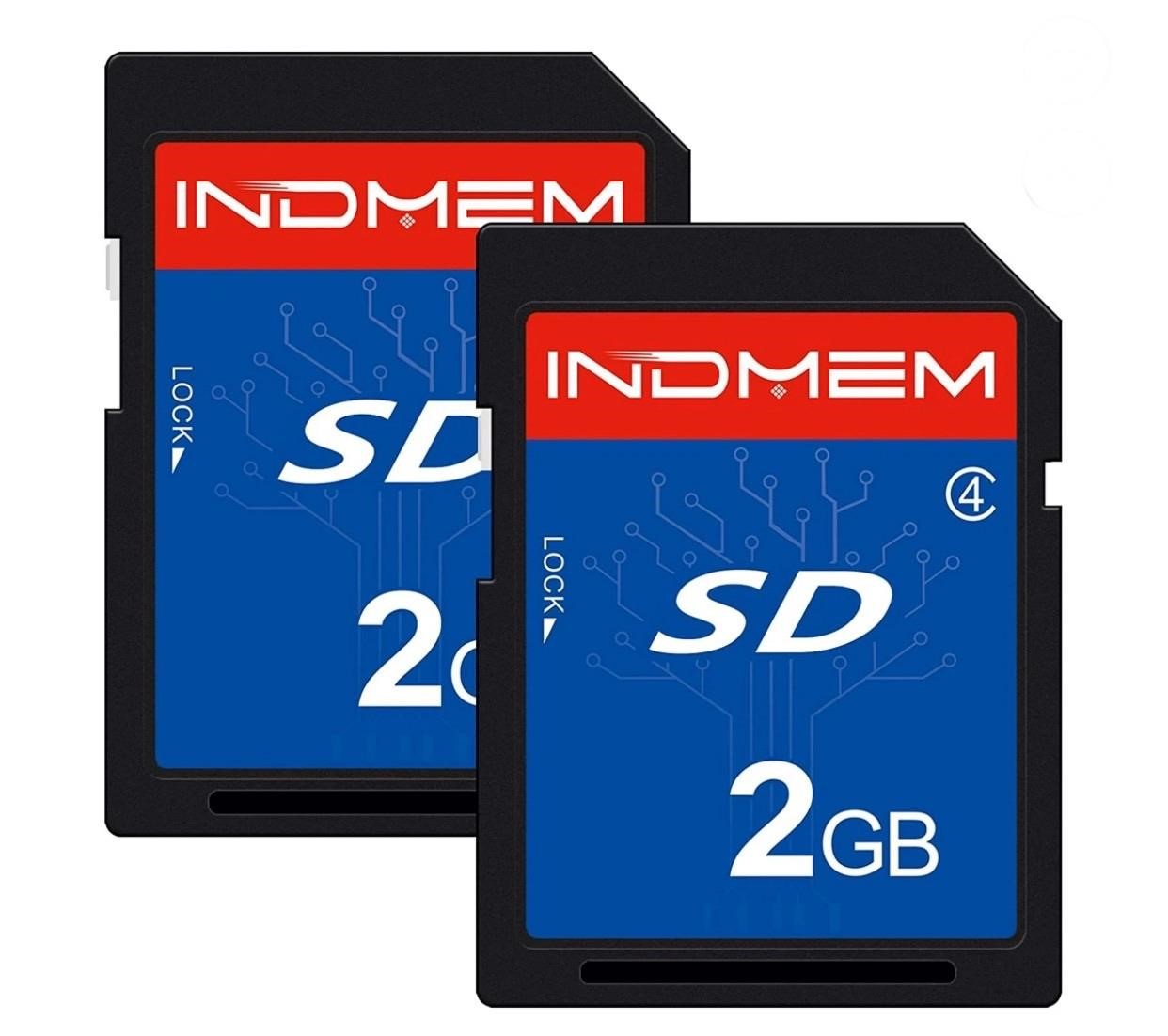 2 Pack SD Card 2GB Class 4 Flash Memory