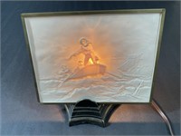 3D Ship Art Carving with Display Lamp