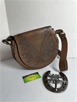 Leather Bag and Horseshoe decor