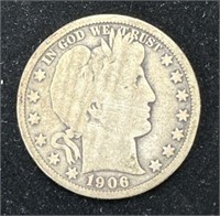 Silver 1906-O Barber Half Dollar