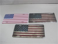 New Three U.S. Flag License Plates