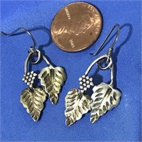 925 STERLING SILVER DESIGNER DM EARRINGS VINTAGE