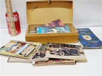 Vintage Box With Postcards & 1967 Map