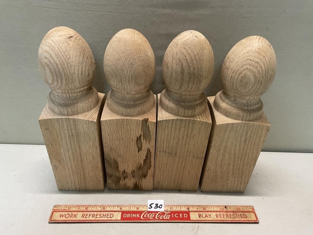 FOUR WOODEN CARVED PROJECT PIECES