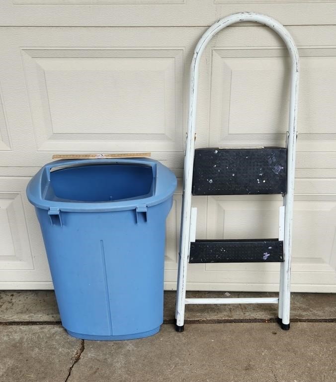 Waste Basket & Small Step Ladder