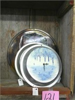 Pie Pan Clock Signed 2012 / Painted Owl on Pan