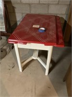 Mid modern enamel top table with side extensions